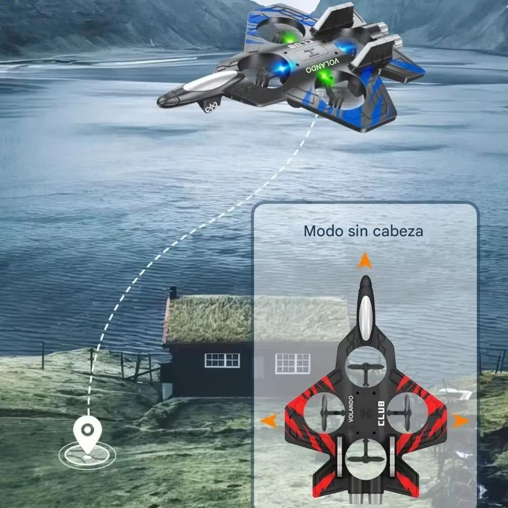 SkyRider™ – Avión RC 2.4G con acrobacias y luces LED
