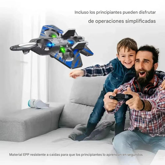 SkyRider™ – Avión RC 2.4G con acrobacias y luces LED